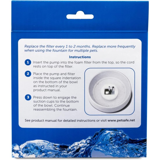 Petsafe Drinkwell 360 Plastic Pet Fountain Replacement Foam Filters, Pack of 2, Filter for Dog and Cat Water Fountains Petsafe Drinkwell 360 Plastic Pet Fountain Replacement Foam Filters, Pack of 2, Filter for Dog and Cat Water Fountains