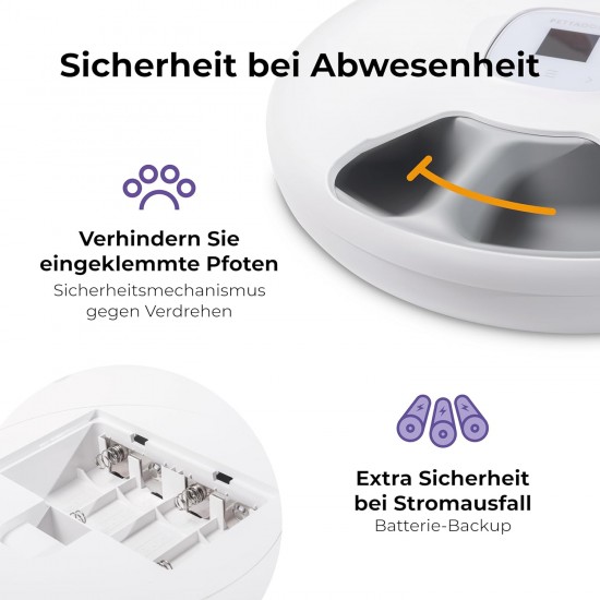 Pettadore Nutri Turn - Automatic Feeder for Cats/Dogs - Smart with App - 6 Meals Wet and Dry Food Pettadore Nutri Turn - Automatic Feeder for Cats/Dogs - Smart with App - 6 Meals Wet and Dry Food
