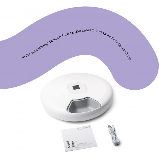 Pettadore Nutri Turn - Automatic Feeder for Cats/Dogs - Smart with App - 6 Meals Wet and Dry Food Pettadore Nutri Turn - Automatic Feeder for Cats/Dogs - Smart with App - 6 Meals Wet and Dry Food