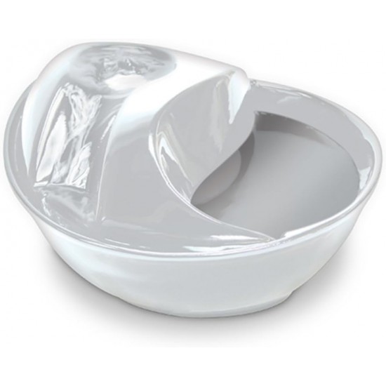 Pioneer Pet Raindrop Ceramic Drinking Fountain for Pets, White Pioneer Pet Raindrop Ceramic Drinking Fountain for Pets, White