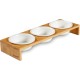 PiuPet Set of 3 Ceramic Cat Bowls with Bamboo Bowl Raiser 250 ml PiuPet Set of 3 Ceramic Cat Bowls with Bamboo Bowl Raiser 250 ml