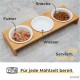 PiuPet Set of 3 Ceramic Cat Bowls with Bamboo Bowl Raiser 250 ml PiuPet Set of 3 Ceramic Cat Bowls with Bamboo Bowl Raiser 250 ml