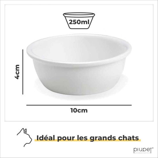 PiuPet Set of 3 Ceramic Cat Bowls with Bamboo Bowl Raiser 250 ml PiuPet Set of 3 Ceramic Cat Bowls with Bamboo Bowl Raiser 250 ml