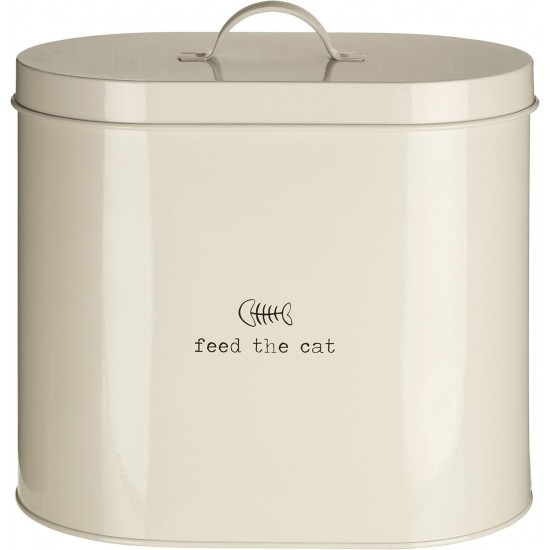 Premier Housewares Pet Food Storage Jar with Spoon, Metal, Cream, 6.5 Litre, Galvanised Steel, Powder Paint, Cream, 15 x 25 x 22 cm Premier Housewares Pet Food Storage Jar with Spoon, Metal, Cream, 6.5 Litre, Galvanised Steel, Powder Paint, Cream, 15 x 25 x 22 cm