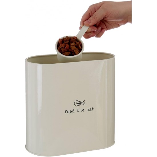 Premier Housewares Pet Food Storage Jar with Spoon, Metal, Cream, 6.5 Litre, Galvanised Steel, Powder Paint, Cream, 15 x 25 x 22 cm Premier Housewares Pet Food Storage Jar with Spoon, Metal, Cream, 6.5 Litre, Galvanised Steel, Powder Paint, Cream, 15 x 25 x 22 cm