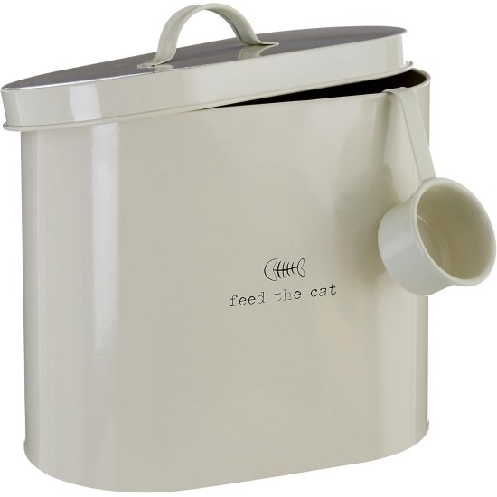Premier Housewares Pet Food Storage Jar with Spoon, Metal, Cream, 6.5 Litre, Galvanised Steel, Powder Paint, Cream, 15 x 25 x 22 cm Premier Housewares Pet Food Storage Jar with Spoon, Metal, Cream, 6.5 Litre, Galvanised Steel, Powder Paint, Cream, 15 x 25 x 22 cm