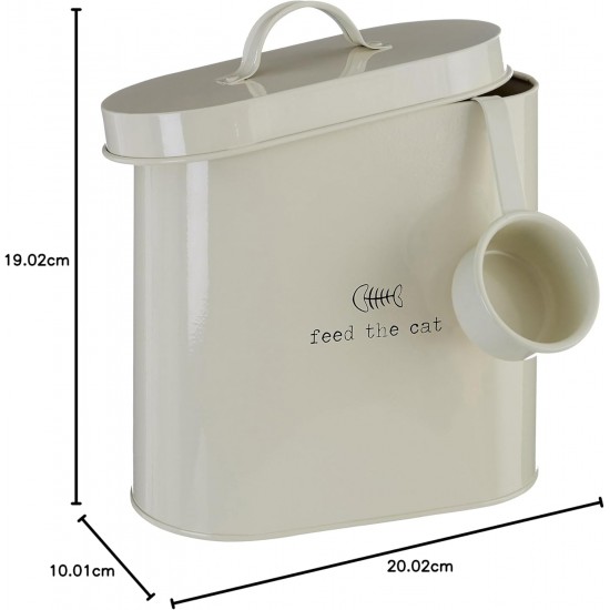Premier Housewares Pet Food Storage Jar with Spoon, Metal, Cream, 6.5 Litre, Galvanised Steel, Powder Paint, Cream, 15 x 25 x 22 cm Premier Housewares Pet Food Storage Jar with Spoon, Metal, Cream, 6.5 Litre, Galvanised Steel, Powder Paint, Cream, 15 x 25 x 22 cm