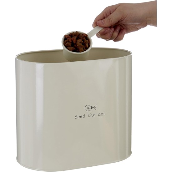 Premier Housewares Pet Food Storage Jar with Spoon, Metal, Cream, 6.5 Litre, Galvanised Steel, Powder Paint, Cream, 15 x 25 x 22 cm Premier Housewares Pet Food Storage Jar with Spoon, Metal, Cream, 6.5 Litre, Galvanised Steel, Powder Paint, Cream, 15 x 25 x 22 cm