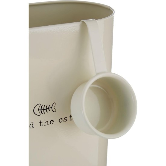 Premier Housewares Pet Food Storage Jar with Spoon, Metal, Cream, 6.5 Litre, Galvanised Steel, Powder Paint, Cream, 15 x 25 x 22 cm Premier Housewares Pet Food Storage Jar with Spoon, Metal, Cream, 6.5 Litre, Galvanised Steel, Powder Paint, Cream, 15 x 25 x 22 cm