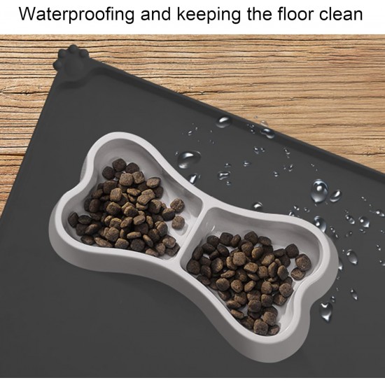 RISVOWO Silicone Bowl Mat, 100% Waterproof Pet Food Mat, Non-Slip Dog Bowl Mat, Silicone Feeding Bowl Mat for Dogs and Cats (Blue, 48 x 30 cm) RISVOWO Silicone Bowl Mat, 100% Waterproof Pet Food Mat, Non-Slip Dog Bowl Mat, Silicone Feeding Bowl Mat for Dogs and Cats (Blue, 48 x 30 cm)