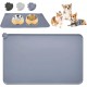 RISVOWO Silicone Bowl Mat, 100% Waterproof Pet Food Mat, Non-Slip Dog Bowl Mat, Silicone Feeding Bowl Mat for Dogs and Cats (Blue, 48 x 30 cm) RISVOWO Silicone Bowl Mat, 100% Waterproof Pet Food Mat, Non-Slip Dog Bowl Mat, Silicone Feeding Bowl Mat for Dogs and Cats (Blue, 48 x 30 cm)