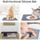 RISVOWO Silicone Bowl Mat, 100% Waterproof Pet Food Mat, Non-Slip Dog Bowl Mat, Silicone Feeding Bowl Mat for Dogs and Cats (Blue, 48 x 30 cm) RISVOWO Silicone Bowl Mat, 100% Waterproof Pet Food Mat, Non-Slip Dog Bowl Mat, Silicone Feeding Bowl Mat for Dogs and Cats (Blue, 48 x 30 cm)