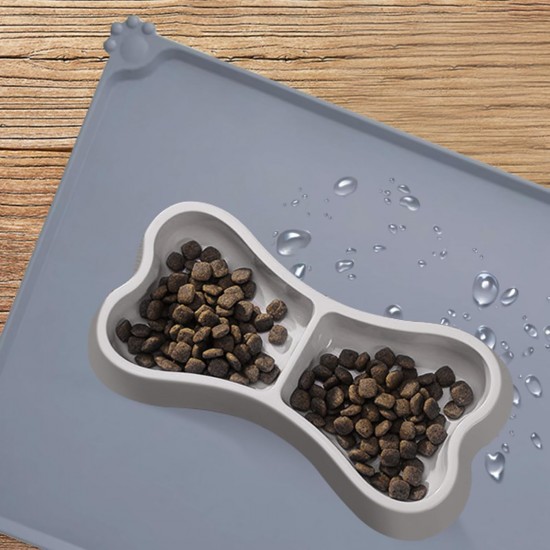 RISVOWO Silicone Bowl Mat, 100% Waterproof Pet Food Mat, Non-Slip Dog Bowl Mat, Silicone Feeding Bowl Mat for Dogs and Cats (Blue, 48 x 30 cm) RISVOWO Silicone Bowl Mat, 100% Waterproof Pet Food Mat, Non-Slip Dog Bowl Mat, Silicone Feeding Bowl Mat for Dogs and Cats (Blue, 48 x 30 cm)