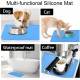 RISVOWO Silicone Bowl Mat, 100% Waterproof Pet Food Mat, Non-Slip Dog Bowl Mat, Silicone Feeding Bowl Mat for Dogs and Cats (Blue, 48 x 30 cm) RISVOWO Silicone Bowl Mat, 100% Waterproof Pet Food Mat, Non-Slip Dog Bowl Mat, Silicone Feeding Bowl Mat for Dogs and Cats (Blue, 48 x 30 cm)