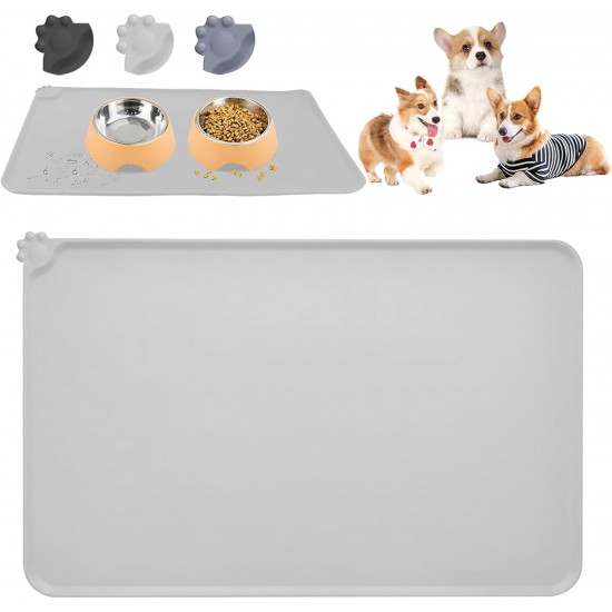 RISVOWO Silicone Bowl Mat, 100% Waterproof Pet Food Mat, Non-Slip Dog Bowl Mat, Silicone Feeding Bowl Mat for Dogs and Cats (Blue, 48 x 30 cm) RISVOWO Silicone Bowl Mat, 100% Waterproof Pet Food Mat, Non-Slip Dog Bowl Mat, Silicone Feeding Bowl Mat for Dogs and Cats (Blue, 48 x 30 cm)