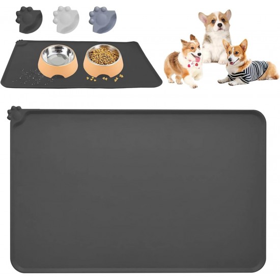 RISVOWO Silicone Bowl Mat, 100% Waterproof Pet Food Mat, Non-Slip Dog Bowl Mat, Silicone Feeding Bowl Mat for Dogs and Cats (Blue, 48 x 30 cm) RISVOWO Silicone Bowl Mat, 100% Waterproof Pet Food Mat, Non-Slip Dog Bowl Mat, Silicone Feeding Bowl Mat for Dogs and Cats (Blue, 48 x 30 cm)