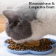 RUHMEX Cat Lick Mat with Silicone Spatula, Flower Shape, Lick Mat for Dogs and Cats, Ideal for Bathing, Grooming (Blue)