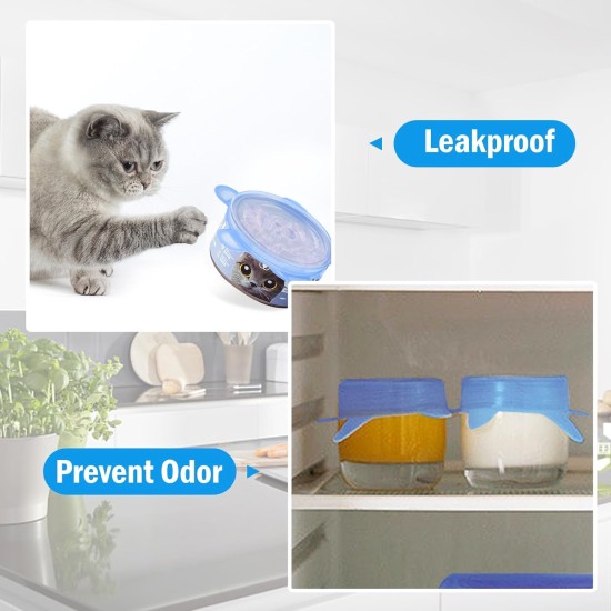 RUNEAY Can Lid Cat Food Pack of 8, Can Lid for Pet Food, Silicone Lid for Cat Food, Stretchy Silicone Lid, Diameter 6.5 cm, Diameter 8.5 cm, Lid for Cans Cat Food 85 g/200 g/400 g RUNEAY Can Lid Cat Food Pack of 8, Can Lid for Pet Food, Silicone Lid for Cat Food, Stretchy Silicone Lid, Diameter 6.5 cm, Diameter 8.5 cm, Lid for Cans Cat Food 85 g/200 g/400 g