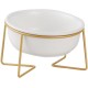 Raised Ceramic Cat Bowl - Anti Vomiting Feeding Bowl Cats High - Cat Bowls with Metal Stand - Bowl Dog Small - Dog Bowl Puppies - Cat Bowl for Food and Water - 480 ml