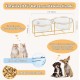 Raised Ceramic Cat Bowl - Anti Vomiting Feeding Bowl Cats High - Cat Bowls with Metal Stand - Bowl Dog Small - Dog Bowl Puppies - Cat Bowl for Food and Water - 480 ml
