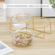 Raised Ceramic Cat Bowl - Anti Vomiting Feeding Bowl Cats High - Cat Bowls with Metal Stand - Bowl Dog Small - Dog Bowl Puppies - Cat Bowl for Food and Water - 480 ml