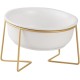 Raised Ceramic Cat Bowl - Anti Vomiting Feeding Bowl Cats High - Cat Bowls with Metal Stand - Bowl Dog Small - Dog Bowl Puppies - Cat Bowl for Food and Water - 480 ml