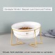 Raised Ceramic Cat Bowl - Anti Vomiting Feeding Bowl Cats High - Cat Bowls with Metal Stand - Bowl Dog Small - Dog Bowl Puppies - Cat Bowl for Food and Water - 480 ml