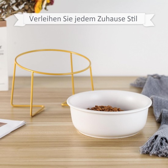 Raised Ceramic Cat Bowl - Anti Vomiting Feeding Bowl Cats High - Cat Bowls with Metal Stand - Bowl Dog Small - Dog Bowl Puppies - Cat Bowl for Food and Water - 480 ml Raised Ceramic Cat Bowl - Anti Vomiting Feeding Bowl Cats High - Cat Bowls with Metal Stand - Bowl Dog Small - Dog Bowl Puppies - Cat Bowl for Food and Water - 480 ml