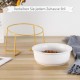 Raised Ceramic Cat Bowl - Anti Vomiting Feeding Bowl Cats High - Cat Bowls with Metal Stand - Bowl Dog Small - Dog Bowl Puppies - Cat Bowl for Food and Water - 480 ml