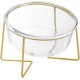 Raised Ceramic Cat Bowl - Anti Vomiting Feeding Bowl Cats High - Cat Bowls with Metal Stand - Bowl Dog Small - Dog Bowl Puppies - Cat Bowl for Food and Water - 480 ml