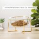Raised Ceramic Cat Bowl - Anti Vomiting Feeding Bowl Cats High - Cat Bowls with Metal Stand - Bowl Dog Small - Dog Bowl Puppies - Cat Bowl for Food and Water - 480 ml
