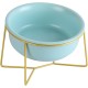 Raised Ceramic Cat Bowl - Anti Vomiting Feeding Bowl Cats High - Cat Bowls with Metal Stand - Bowl Dog Small - Dog Bowl Puppies - Cat Bowl for Food and Water - 480 ml