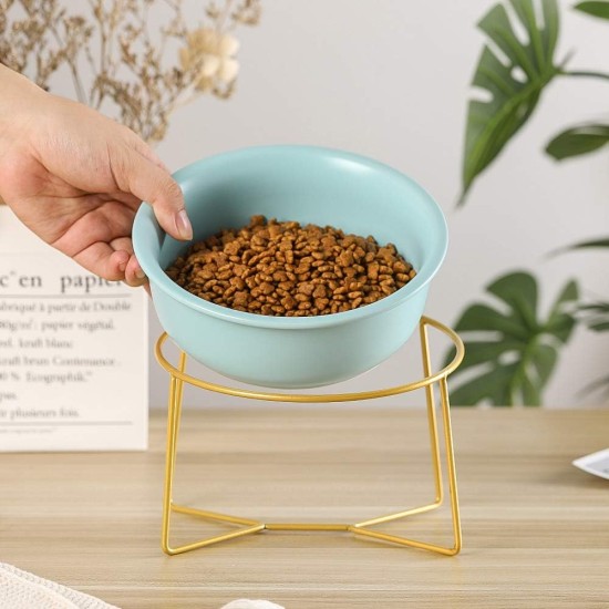 Raised Ceramic Cat Bowl - Anti Vomiting Feeding Bowl Cats High - Cat Bowls with Metal Stand - Bowl Dog Small - Dog Bowl Puppies - Cat Bowl for Food and Water - 480 ml Raised Ceramic Cat Bowl - Anti Vomiting Feeding Bowl Cats High - Cat Bowls with Metal Stand - Bowl Dog Small - Dog Bowl Puppies - Cat Bowl for Food and Water - 480 ml