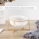 Raised Ceramic Cat Bowl - Anti Vomiting Feeding Bowl Cats High - Cat Bowls with Metal Stand - Bowl Dog Small - Dog Bowl Puppies - Cat Bowl for Food and Water - 480 ml