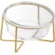 Raised Ceramic Cat Bowl - Anti Vomiting Feeding Bowl Cats High - Cat Bowls with Metal Stand - Bowl Dog Small - Dog Bowl Puppies - Cat Bowl for Food and Water - 480 ml