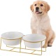 Raised Ceramic Cat Bowl - Anti Vomiting Feeding Bowl Cats High - Cat Bowls with Metal Stand - Bowl Dog Small - Dog Bowl Puppies - Cat Bowl for Food and Water - 480 ml