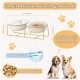 Raised Ceramic Cat Bowl - Anti Vomiting Feeding Bowl Cats High - Cat Bowls with Metal Stand - Bowl Dog Small - Dog Bowl Puppies - Cat Bowl for Food and Water - 480 ml