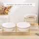 Raised Ceramic Cat Bowl - Anti Vomiting Feeding Bowl Cats High - Cat Bowls with Metal Stand - Bowl Dog Small - Dog Bowl Puppies - Cat Bowl for Food and Water - 480 ml