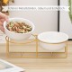 Raised Ceramic Cat Bowl - Anti Vomiting Feeding Bowl Cats High - Cat Bowls with Metal Stand - Bowl Dog Small - Dog Bowl Puppies - Cat Bowl for Food and Water - 480 ml