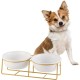 Raised Ceramic Cat Bowl - Anti Vomiting Feeding Bowl Cats High - Cat Bowls with Metal Stand - Bowl Dog Small - Dog Bowl Puppies - Cat Bowl for Food and Water - 480 ml