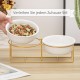 Raised Ceramic Cat Bowl - Anti Vomiting Feeding Bowl Cats High - Cat Bowls with Metal Stand - Bowl Dog Small - Dog Bowl Puppies - Cat Bowl for Food and Water - 480 ml