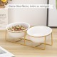 Raised Ceramic Cat Bowl - Anti Vomiting Feeding Bowl Cats High - Cat Bowls with Metal Stand - Bowl Dog Small - Dog Bowl Puppies - Cat Bowl for Food and Water - 480 ml