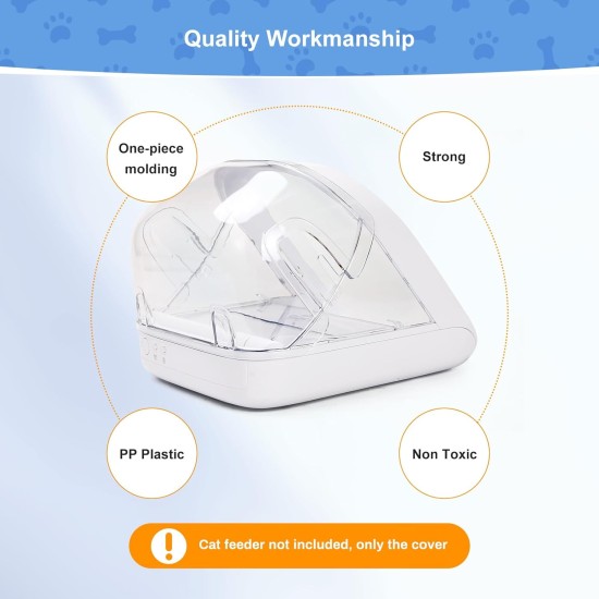 Rear Cover for Microchip Pet Feeder, Feriva Cat Feeder Envelope Back, Prevent Stubborn Pets from Stealing Food from the Back of the Feeder Rear Cover for Microchip Pet Feeder, Feriva Cat Feeder Envelope Back, Prevent Stubborn Pets from Stealing Food from the Back of the Feeder