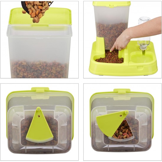 Relaxdays 2-in-1 Food & Water Dispenser, Duo Dispenser for Dogs and Cats, Bottle, 4 Litres, Plastic, Dark Grey Relaxdays 2-in-1 Food & Water Dispenser, Duo Dispenser for Dogs and Cats, Bottle, 4 Litres, Plastic, Dark Grey