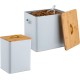 Relaxdays Food Box Set of 2, 2 Sizes, with Lid & Spoon, Bamboo, Iron, Storage Box, Dry Food, White/Natural Relaxdays Food Box Set of 2, 2 Sizes, with Lid & Spoon, Bamboo, Iron, Storage Box, Dry Food, White/Natural