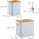 Relaxdays Food Box Set of 2, 2 Sizes, with Lid & Spoon, Bamboo, Iron, Storage Box, Dry Food, White/Natural Relaxdays Food Box Set of 2, 2 Sizes, with Lid & Spoon, Bamboo, Iron, Storage Box, Dry Food, White/Natural