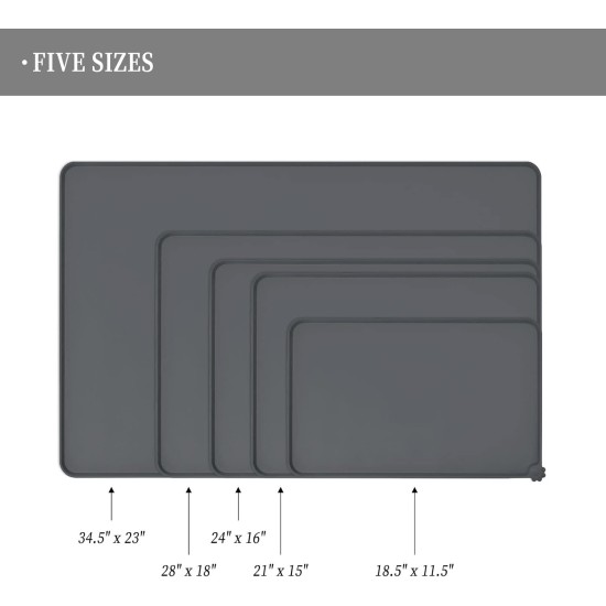 Reopet Silicone Pet Feeding Mats, Waterproof Dog and Cat Place Mats with Raised Edges, Dog and Cat Bowl Mats, Choice of Sizes Reopet Silicone Pet Feeding Mats, Waterproof Dog and Cat Place Mats with Raised Edges, Dog and Cat Bowl Mats, Choice of Sizes