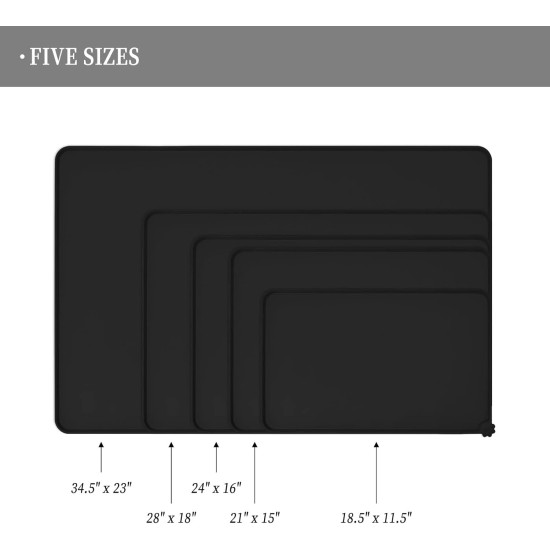 Reopet Silicone Pet Feeding Mats, Waterproof Dog and Cat Place Mats with Raised Edges, Dog and Cat Bowl Mats, Choice of Sizes Reopet Silicone Pet Feeding Mats, Waterproof Dog and Cat Place Mats with Raised Edges, Dog and Cat Bowl Mats, Choice of Sizes