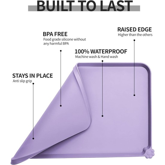 Reopet Silicone Pet Feeding Mats, Waterproof Dog and Cat Place Mats with Raised Edges, Dog and Cat Bowl Mats, Choice of Sizes Reopet Silicone Pet Feeding Mats, Waterproof Dog and Cat Place Mats with Raised Edges, Dog and Cat Bowl Mats, Choice of Sizes