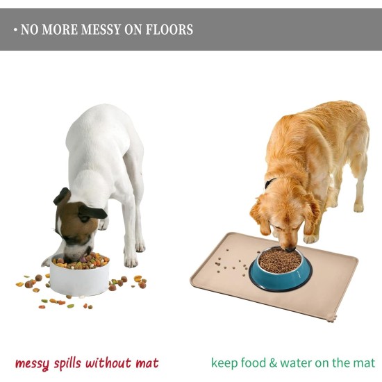 Reopet Silicone Pet Feeding Mats, Waterproof Dog and Cat Place Mats with Raised Edges, Dog and Cat Bowl Mats, Choice of Sizes Reopet Silicone Pet Feeding Mats, Waterproof Dog and Cat Place Mats with Raised Edges, Dog and Cat Bowl Mats, Choice of Sizes